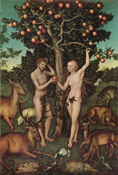 Adam i Ewa autorstwa Lucas Cranach the Elder