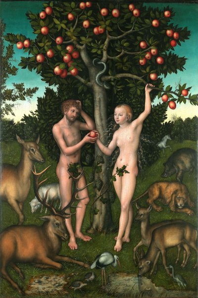 Adam i Ewa autorstwa Lucas Cranach the Elder