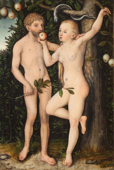 Adam i Ewa autorstwa Lucas Cranach the Elder