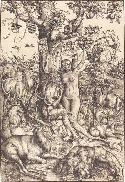Adam i Ewa w raju autorstwa Lucas Cranach the Elder