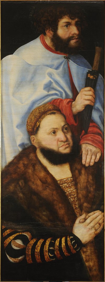 Ołtarz Dziewicy lub tak zwany Ołtarz Książąt [lewe skrzydło] autorstwa Lucas Cranach the Elder