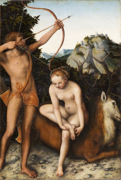 Apollo i Diana, ok. 1530 autorstwa Lucas Cranach the Elder