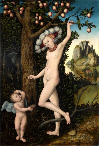 Amor skarży się Wenus Kupidyn skarży się Wenus autorstwa Lucas Cranach the Elder