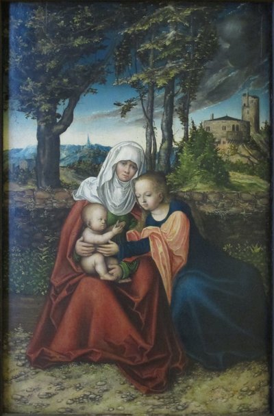 Niemcy: Hl. Anna Selbdritt Madonna z Dzieciątkiem i świętą Anną. autorstwa Lucas Cranach the Elder