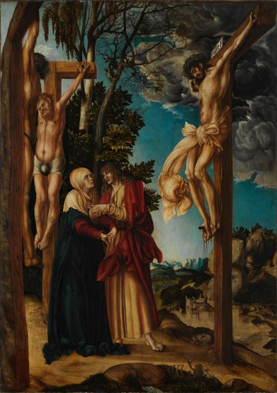 Klage unter dem Kreuz Opłakiwanie Chrystusa / Ukrzyżowanie w Schleißheim autorstwa Lucas Cranach the Elder