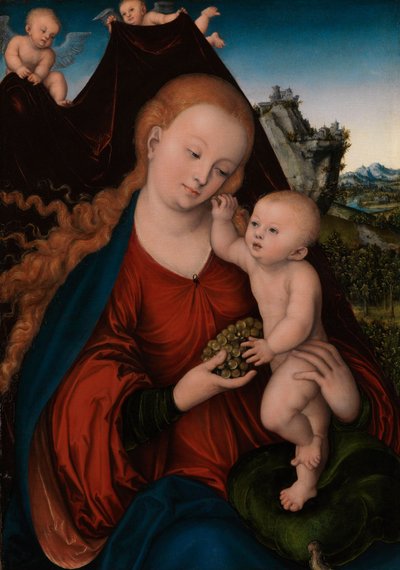 Maria mit dem Kind und der Weintraube Madonna z Dzieciątkiem i winogronami autorstwa Lucas Cranach the Elder