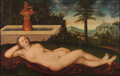 Niemiecki:  Quellnymphe am Brunnen Nimfa przy fontannie autorstwa Lucas Cranach the Elder