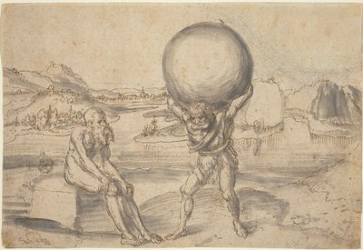 Herkules odciążający Atlas świata autorstwa Lucas Cranach the Elder