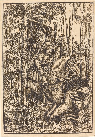 Łowca na koniu Polowanie na dzika autorstwa Lucas Cranach the Elder