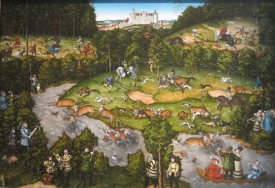 Polowanie w pobliżu zamku Hartenfels autorstwa Lucas Cranach the Elder