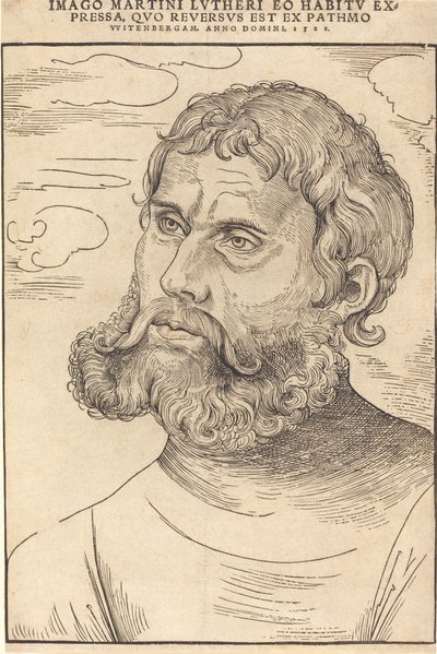 Luter jako „Junker Jorg” autorstwa Lucas Cranach the Elder