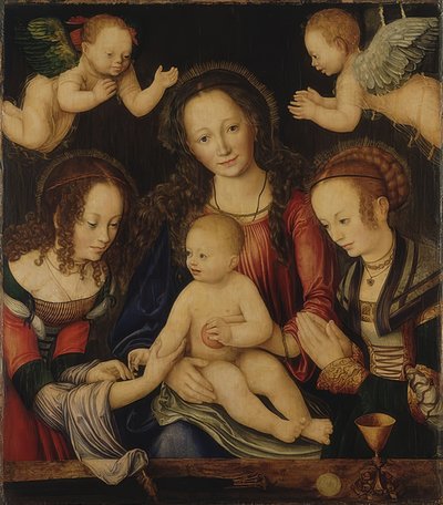 Retabulum ołtarza Maryi, tzw. ołtarz książęcy (płyta centralna). Około 1510 r. autorstwa Lucas Cranach the Elder