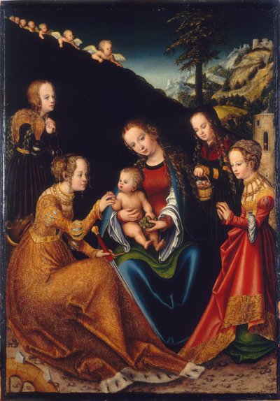 Małżeństwo św. Katarzyny autorstwa Lucas Cranach the Elder