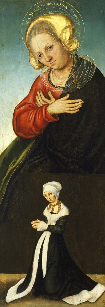 Święta Anna z księżną Barbarą Saksonii jako darczyńcą, ok. 1514 autorstwa Lucas Cranach the Elder