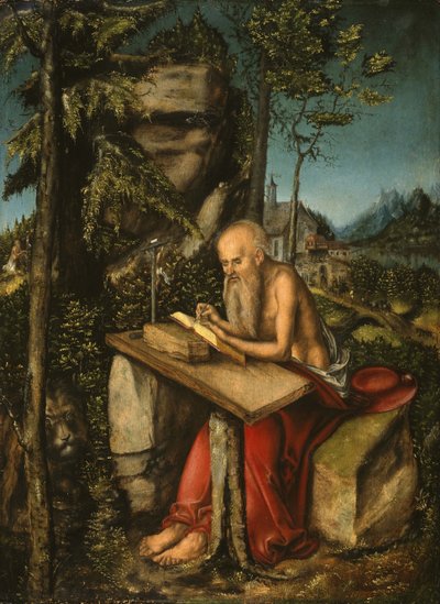 Święty Hieronim w skalistym krajobrazie autorstwa Lucas Cranach the Elder