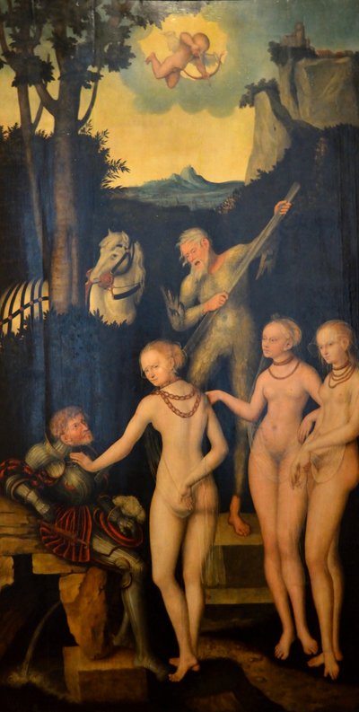 Sąd Parysa (panele exemplum elektora Joachima II) autorstwa Lucas Cranach the Elder