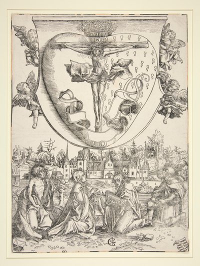 Dziewica, Święty Jan, Święty Wawrzyniec i Święty Roch z Ramionami Najświętszego Serca autorstwa Lucas Cranach the Elder