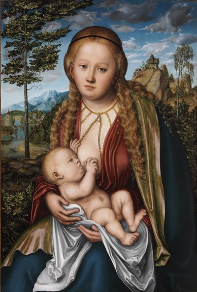 Dziewica karmiąca dziecko autorstwa Lucas Cranach the Elder