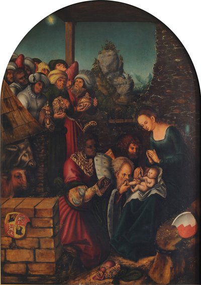 Niemiecki: Die Anbetung der Heiligen Drei Könige Pokłon Trzech Króli autorstwa Lucas Cranach the Elder and workshop