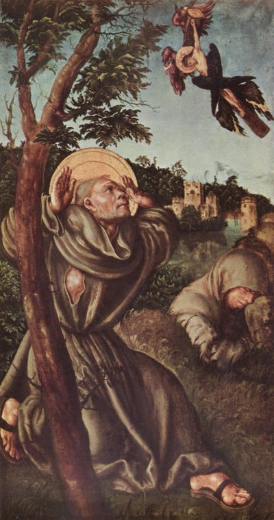 niemiecki: Die Stigmatisation des hl. Franziskus Napiętnowanie świętego Franciszka autorstwa Lucas Cranach the Elder and workshop