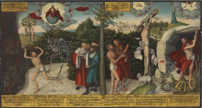 Niemiecki: Gesetz und Gnade Prawo i łaska autorstwa Lucas Cranach the Elder and workshop