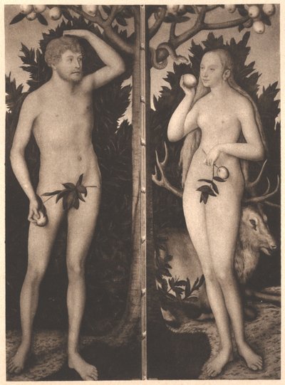 Adam i Ewa autorstwa Lucas Cranach the Younger