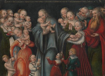 Chrystus błogosławiący dzieci, ca. 1545-50. autorstwa Lucas Cranach the Younger