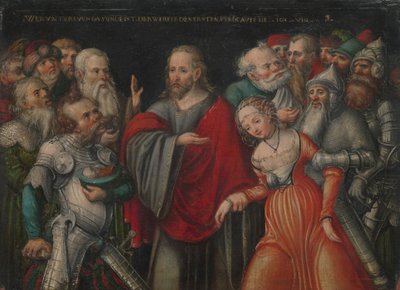 Chrystus i cudzołożnica, ca. 1545-50. autorstwa Lucas Cranach the Younger