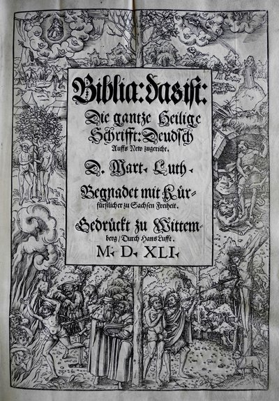 Projekt okładki Biblia autorstwa Marcina Lutra, 1541. autorstwa Lucas Cranach the Younger