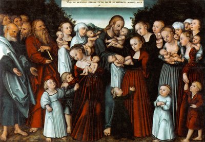 Niemiecki: Christus segnet die Kinder Chrystus błogosławiący dzieci autorstwa Lucas Cranach the Younger