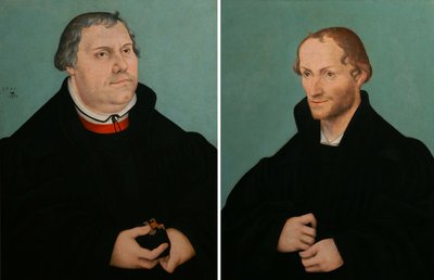 Portret Marcina Lutra amp; Portret Filipa Melanchtona autorstwa Lucas Cranach the Younger