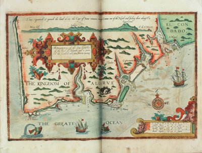 Opis wybrzeży morskich, ziemi Algarbe i części Condado z ich osłoną i otwarciem, ok. 1588 r. (rysunek) autorstwa Lucas Janszoon Waghenaer