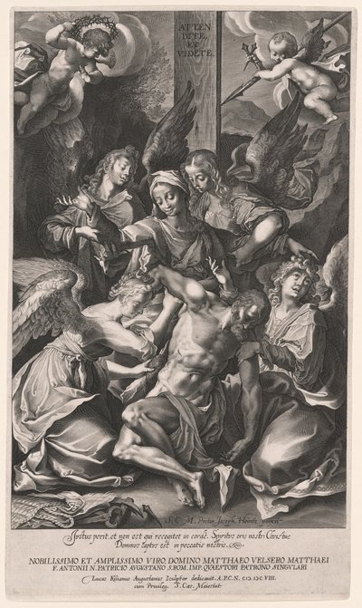 Pieta z aniołami (Zejście z krzyża) autorstwa Lucas Kilian