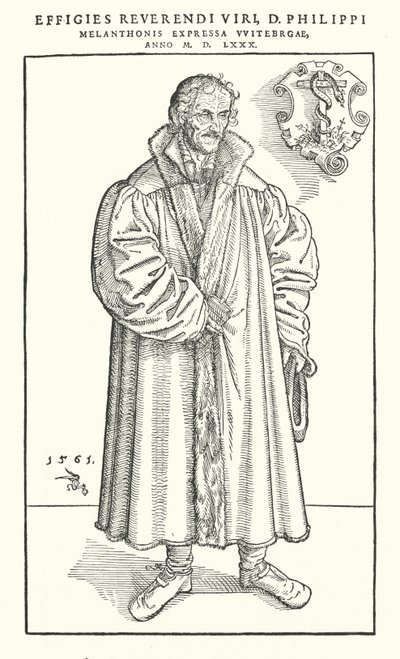Philipp Melanchthon, niemiecki reformator protestancki (grafika) autorstwa Lucas The Younger (after) Cranach