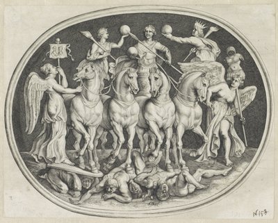 Allegorische triumph van keizer Licinius Różne figury Agati Antique (tytuł serii) autorstwa Lucas Vorsterman (I)