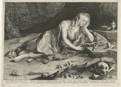 Skruszona Maria Magdalena w jaskini autorstwa Lucas Vorsterman (I)