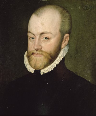 Portret Filipa II (1527-1598), króla Hiszpanii (olej na płótnie) autorstwa Lucas de Heere
