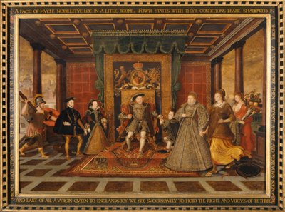 „Rodzina Henryka VIII: Alegoria sukcesji Tudorów”, 1572 autorstwa Lucas de Heere