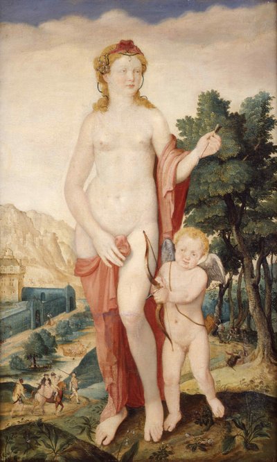 Wenus i Amor, II poł. XVI w. autorstwa Lucas de Heere