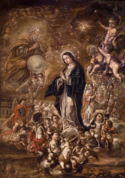 Niepokalane Poczęcie - la Conception Immaculee de Marie - Barok : Niepokalane Poczęcie par Valdes, Lucas de (1661-1724), początek XVIII wieku. Olej na płótnie autorstwa Lucas de Valdés