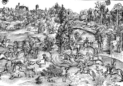 Polowanie na jelenie na wsi autorstwa Lucas the Elder (after) Cranach
