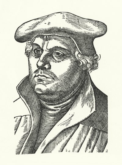 Marcin Luter, niemiecki reformator protestancki (grafika) autorstwa Lucas the Elder (after) Cranach