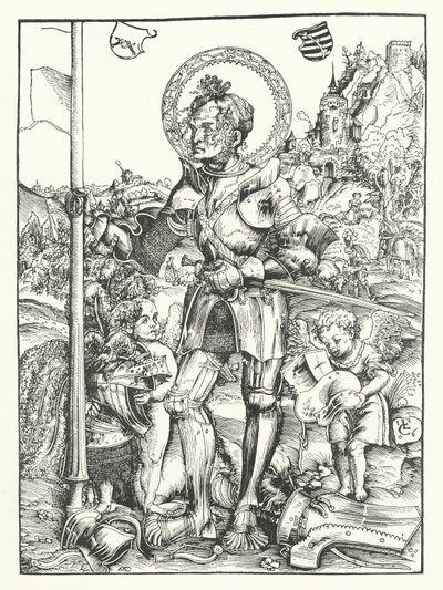 Św. Jerzy (rycina) autorstwa Lucas the Elder (after) Cranach