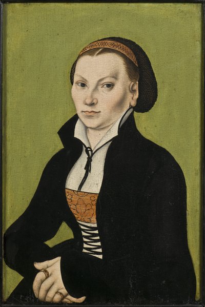 Catherine de Bore, epouse de Martin Luther - Portret Kathariny Luther z domu Katharina von Bora (1499-1552), autorstwa Cranacha, Lucasa Starszego (1472-1553). Olej na drewnie autorstwa Lucas the Elder Cranach