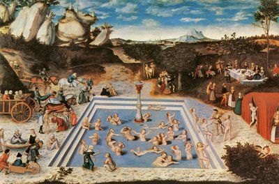 Fontanna Młodości (olej na płótnie) autorstwa Lucas the Elder Cranach