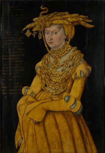 Portret Katarzyny Meklemburskiej, księżnej małżonki Saksonii (1487-1561) autorstwa Lucas the Elder Cranach