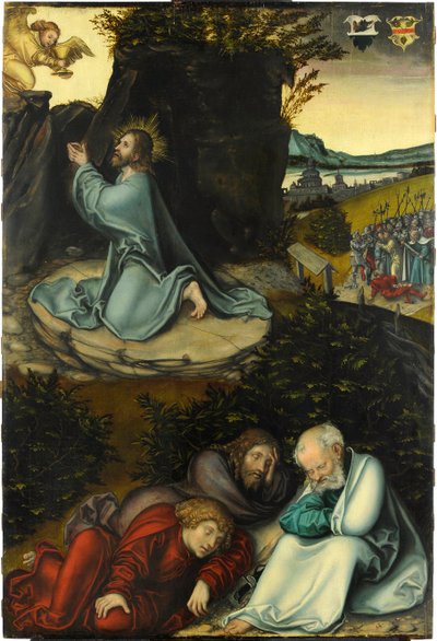 Agonia w ogrodzie — Cranach, Lucas Starszy (1472-1553). Olej na drewnie, ok. 1540. Wymiary: 86,5x58,5 cm. Muzeum Kunstpalast, Düsseldorf autorstwa Lucas the Elder Cranach