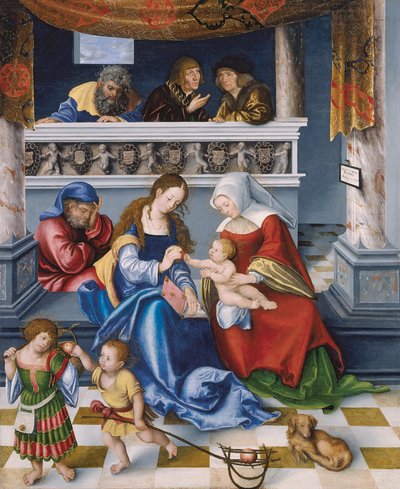 Centralny panel Świętego Pokrewieństwa (tzw. Ołtarz Torgau). autorstwa Lucas the Elder Cranach