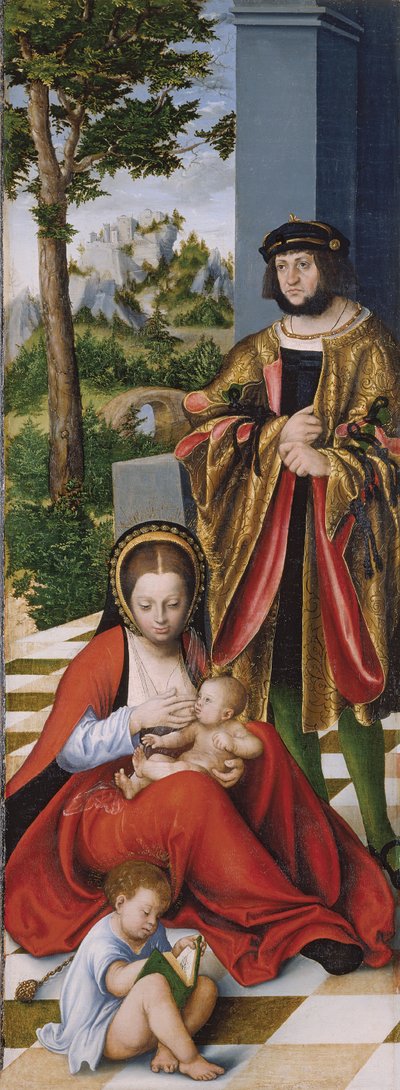 Panel lewy Świętego Pokrewieństwa (tzw. Ołtarz z Torgau). autorstwa Lucas the Elder Cranach