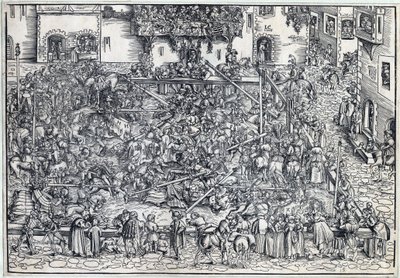 Tournoi - Turniej - Cranach, Lucas, Starszy (1472-1553) - 1509 - Drzeworyt - 26,4x38 - Kolekcja prywatna autorstwa Lucas the Elder Cranach